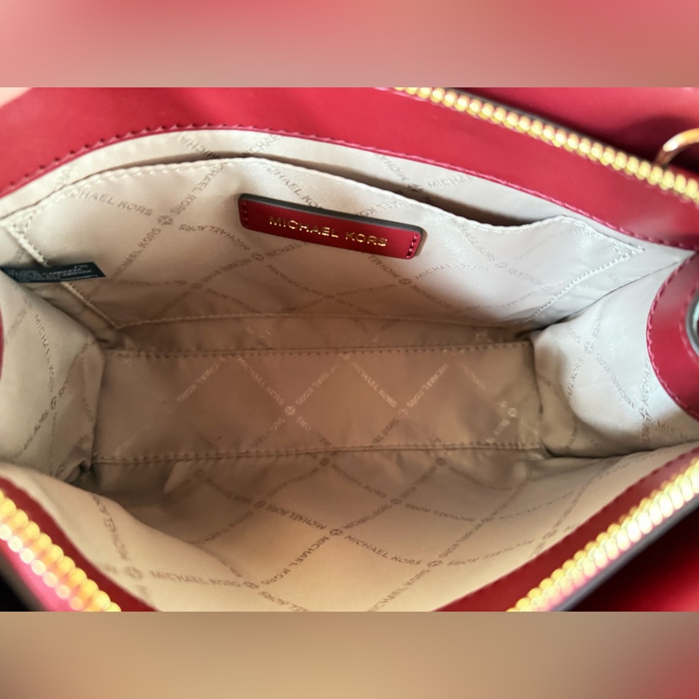 Michael Kors Sheila SM Satchel Shoulder Crossbody Bag MK Cherry Multi - Picture 9 of 15